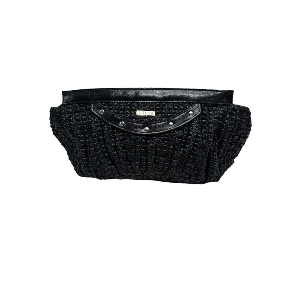Miche Bag Clutch Black Rouched Classic Magnetic Closure